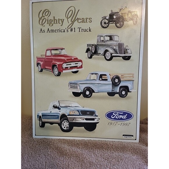 Vintage Ford Metal Sign Eighty Years as Americas #1 Truck Garage man cave Preown - Picture 2 of 4